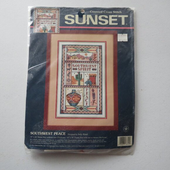 Southwest Peace Vintage Sunset Dimensions Counted Cross Stitch Kit #13622, 1996 - Picture 1 of 5
